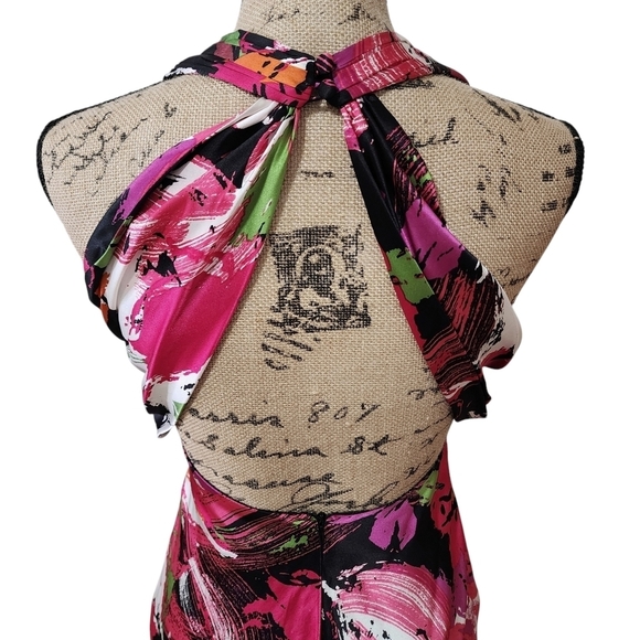 Laura Vann Silk Halter Floral Mini Dress - Small - Picture 5 of 10